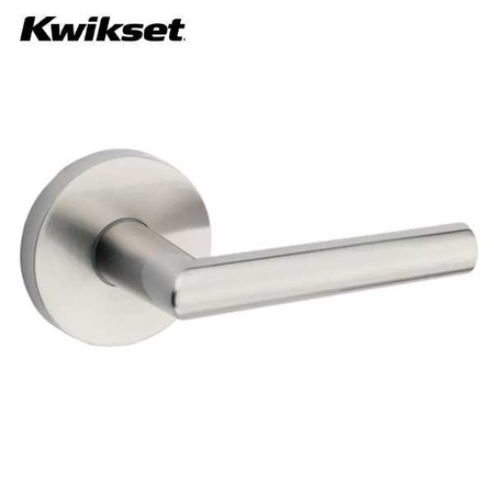 KWIKSET Milan Passage Lever with Round Rose Satin Nickel KWS-720MIL-RDT-15-6AL-RCS